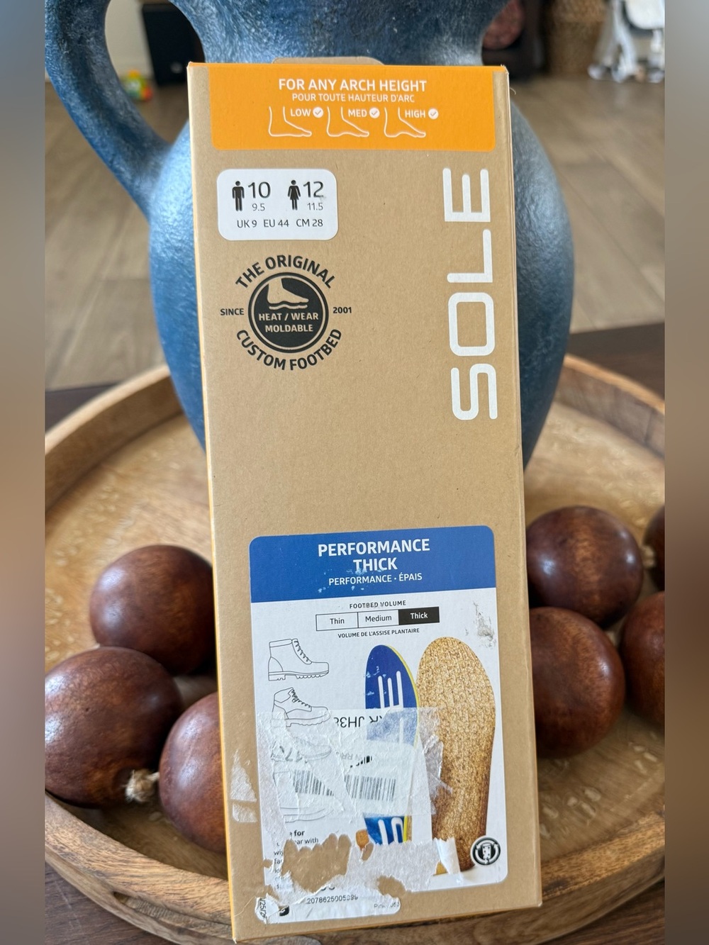 NEW SOLE Performance Thick Insoles Mens 10 Womens 12 Cork Moldable Arch Support